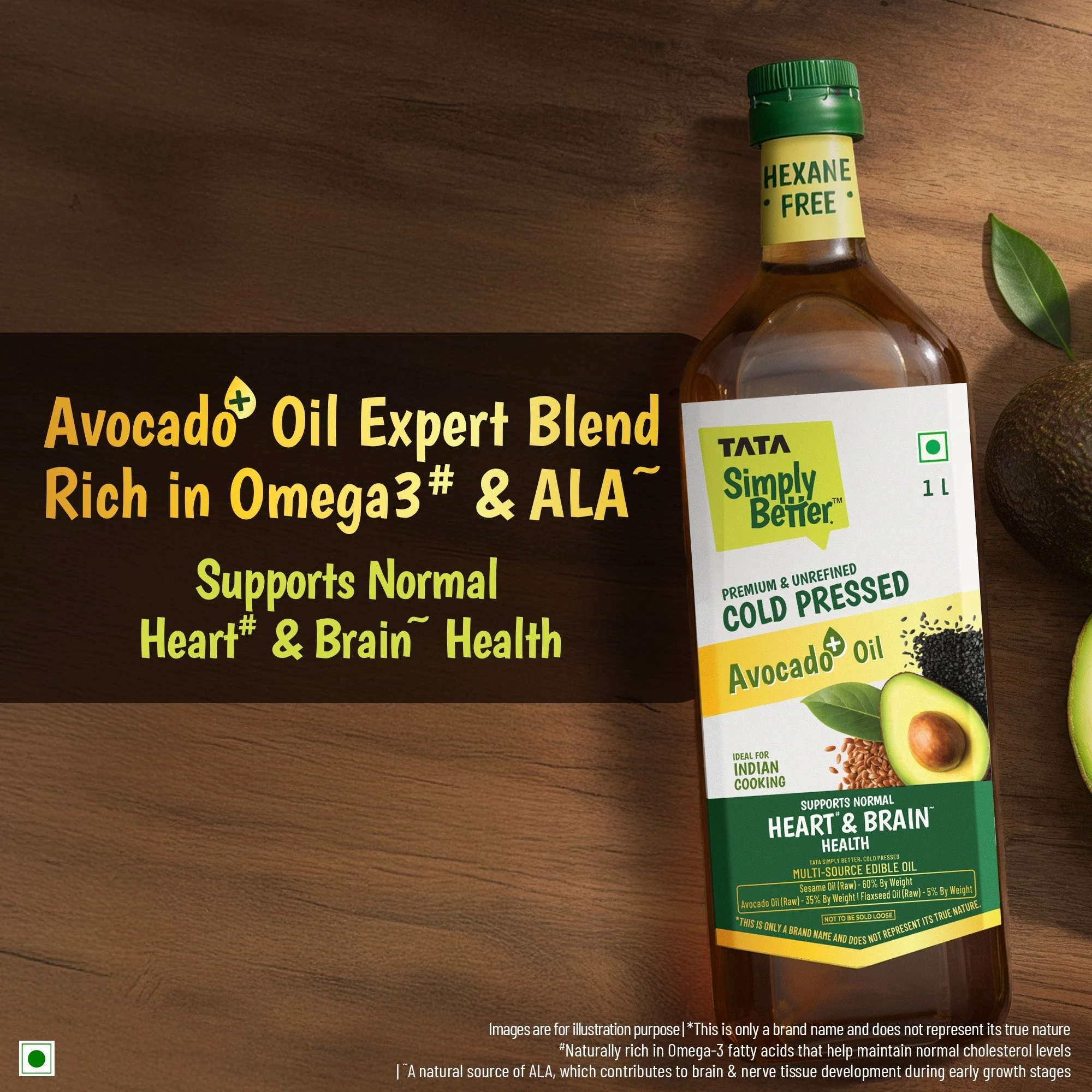 Tata Simply Better Cold Pressed Avocado+ Blended 1L ( Sesame + Avocado + Flax Seed) - Image 7