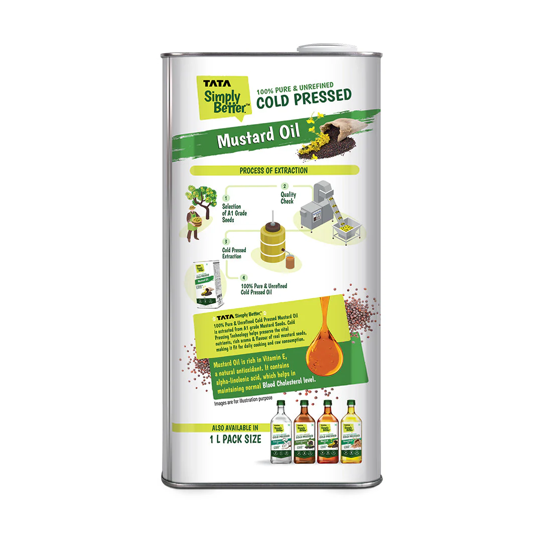 Tata Simply Better Mustard Oil 5L | 100% Pure, Unrefined & Cold-pressed | Hexane-Free - Image 13