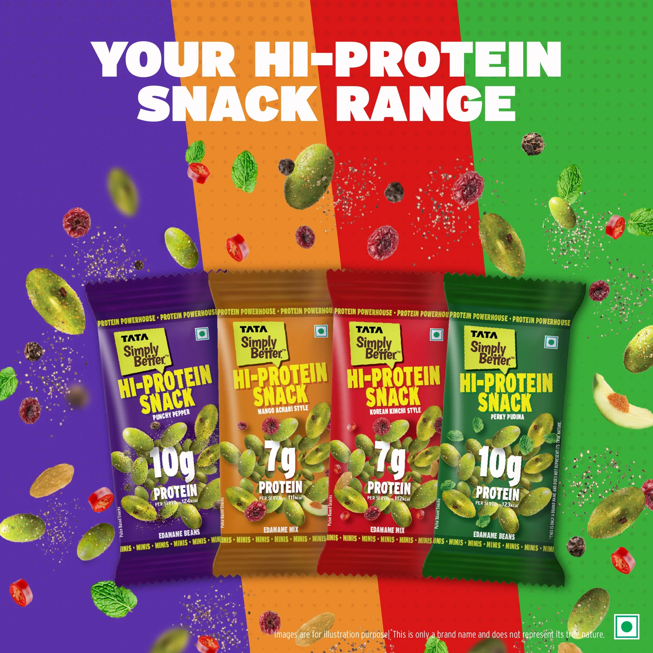 Tata Simply Better Hi-Protein Edamame Snack Mango Achari Style 28g - Pack of 6 - Image 7
