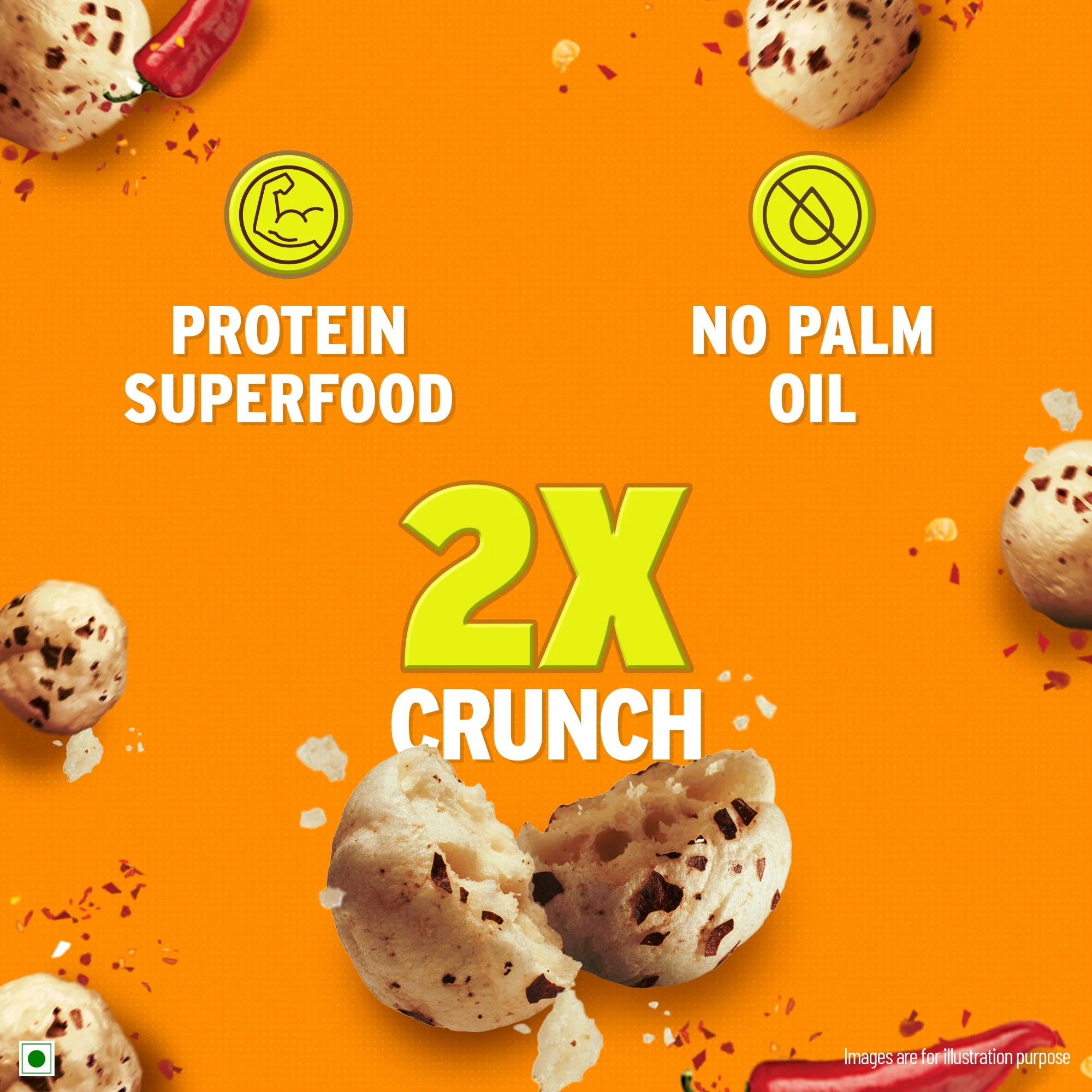 Tata Simply Better Peri Peri Makhana - Pack of 4 ( 50 x 4 ) - 200g Double Roasted for 2X Crunch, With No Palm Oil & Artificial Flavours, Dry Fruits & Nuts Based Snack, Made with Olive Oil - Image 5