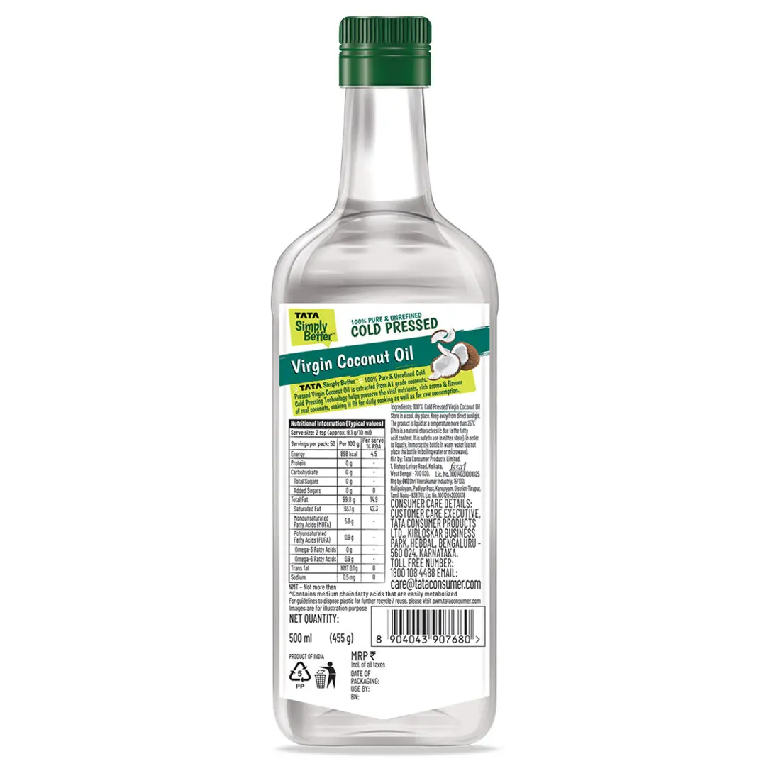 Tata Simply Better Virgin Coconut Oil 1L | 100% Pure, Unrefined & Cold-pressed | Hexane-Free - Image 23